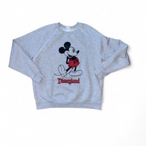 Disney Gray and Red Mickey Mouse Crewneck Sweater